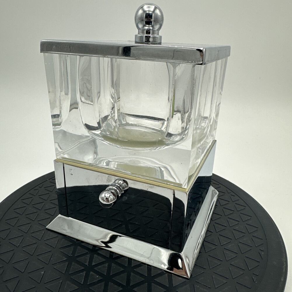 Palace Finesse Cotton Swab Pad Holder Qtip Bathroom Acrylic Chrome